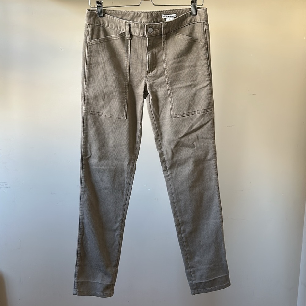 New Club Monaco corduroy mid rise woven cargo patch pocket slim fit trouser pant